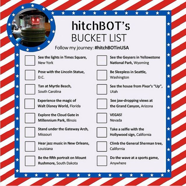 hitchBot's bucket list