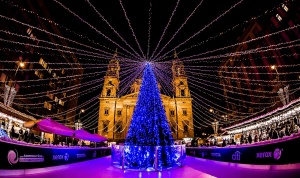 christmas, lights, christmas lights, budapest