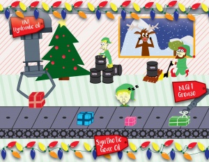 santa's workshop, psc, petroleum service company, christmas, merry christmas, santa's elves, assembly line